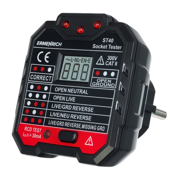 Тестер розеток Ermenrich Zing ST40 купить по низкой цене | МАКСПРОФИТ